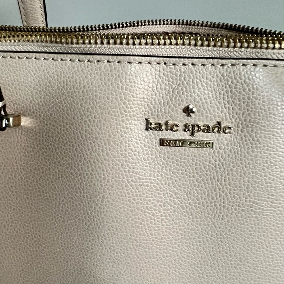 Kate Spade taupe (light pink/taupe + white) tote. - Picture 8 of 8